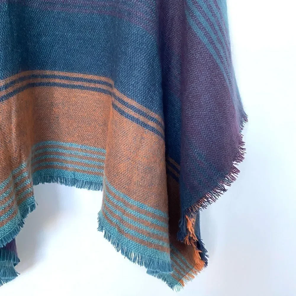 NWT Tahari Women’s Green Teal Aqua Stripe Coverup Poncho